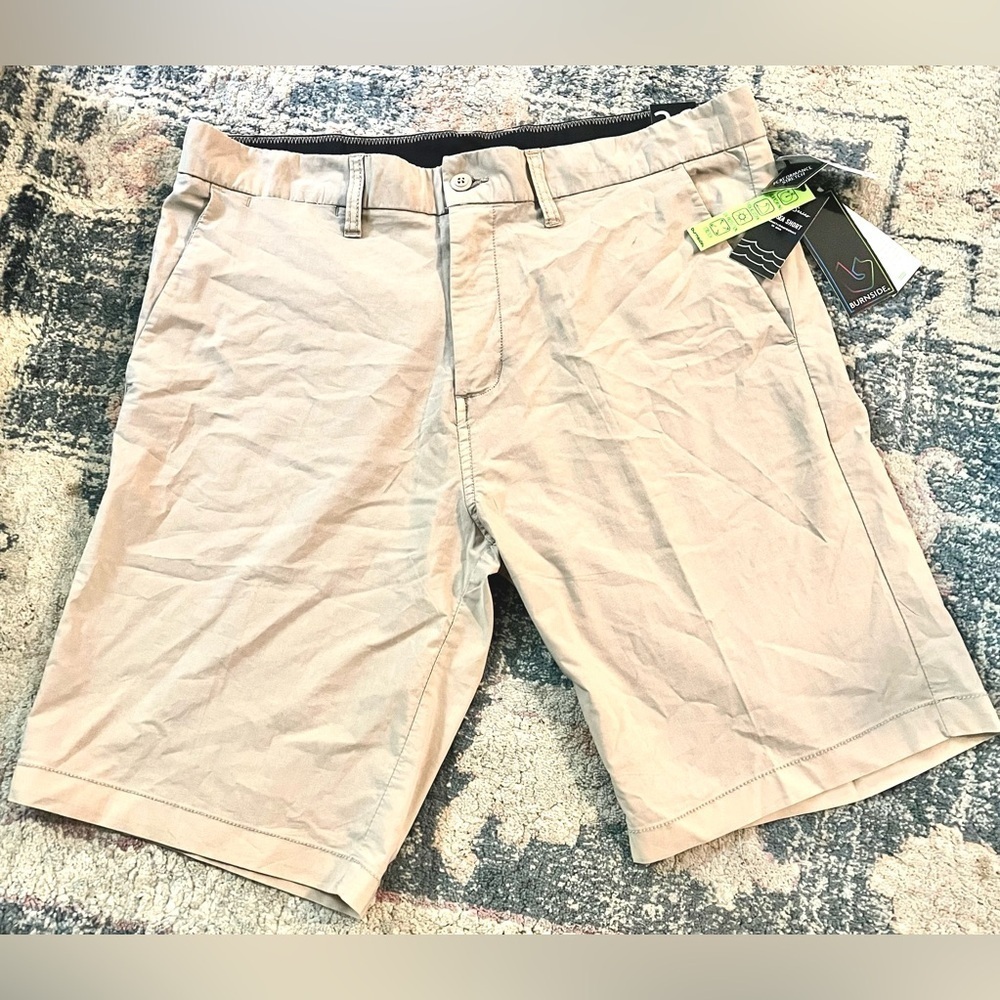 Burnside Men Hybrid Walk Swim Shorts Size 36 Khaki Outdoors Quick Dry MSRP $46